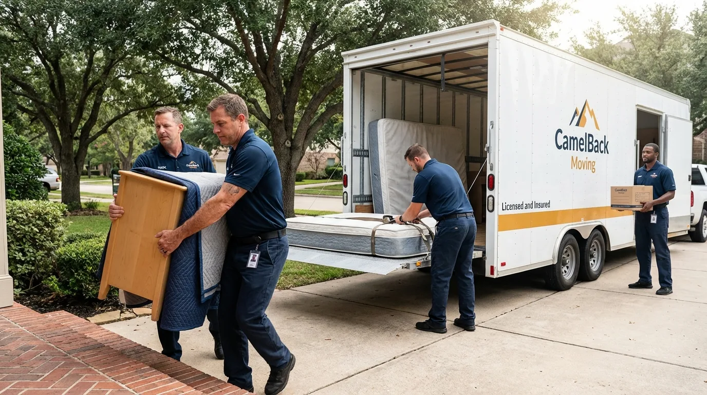 Crew loading residential truck for cross-state move from Bernardston, MA